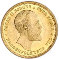 Norway Gold 20 Kronor (1874-1910)