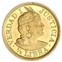 Peru Gold 1/2 Libra (1898-1969)