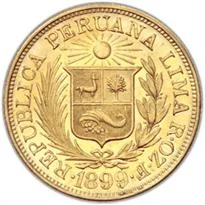 Peru Gold 1 Libra (1898-1969) reverse, 1898–1969