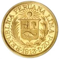 Peru Gold 8 Escudos (1821-1856) reverse, 1821–1856