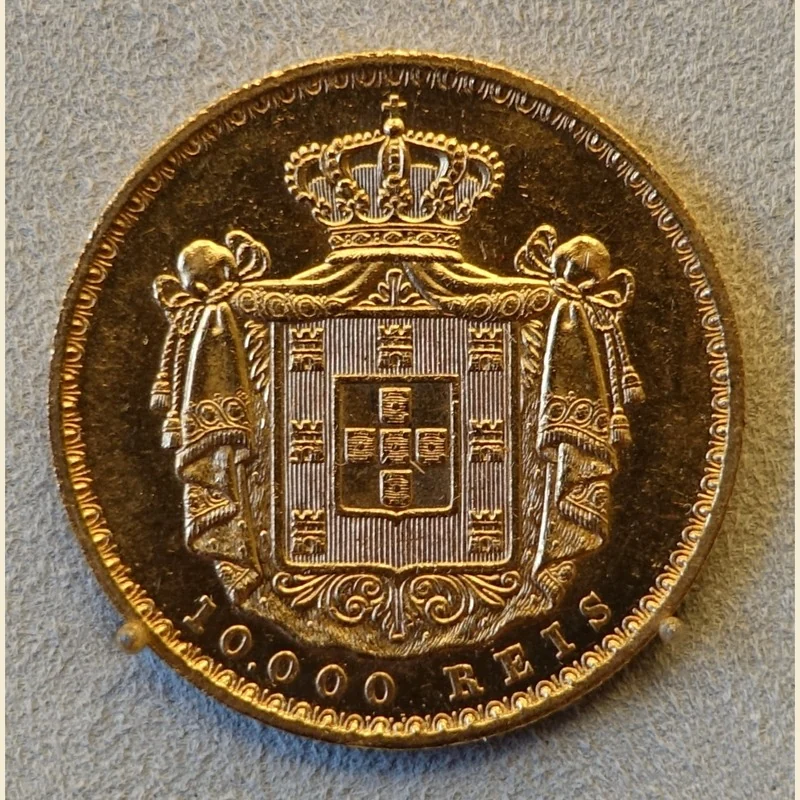 Portugal Gold 5000 Reis (1889-1910) reverse, 1889–1910