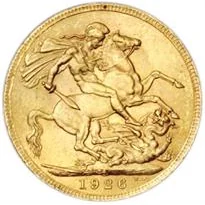 South Africa Gold Sovereign (1925-1932) reverse, 1925–1932