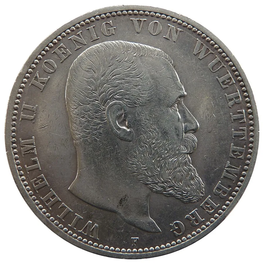 Württemberg 5 mark silver